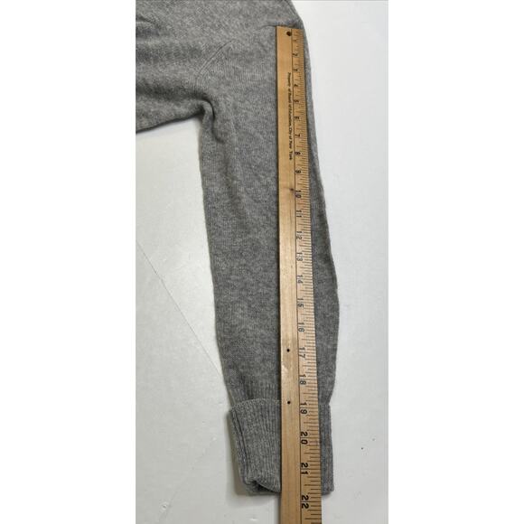 Cynthia Rowley Gray Cashmere Ruffled Open Cardigan Sweater L Crop L/S Fairy - Picture 8 of 8